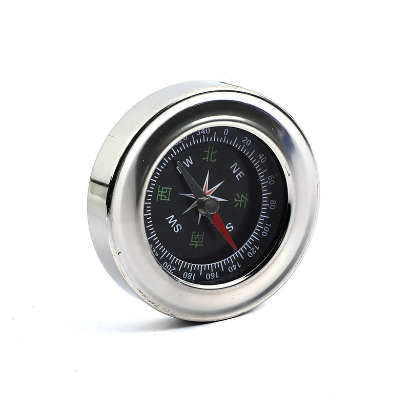 60mm Stainless Steel Chinese Compass English Compass Outdoor Equipment Teaching Supplies Factory Direct Gifts