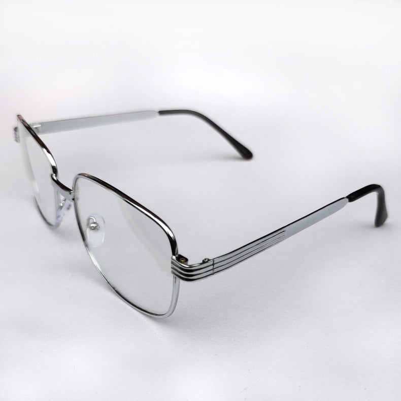 Men's Reinforced Glass Glasses Lens Wear-Resistant Lens Grinding Non-Flower Sunglasses Metal Glass Stall Tail Glasses