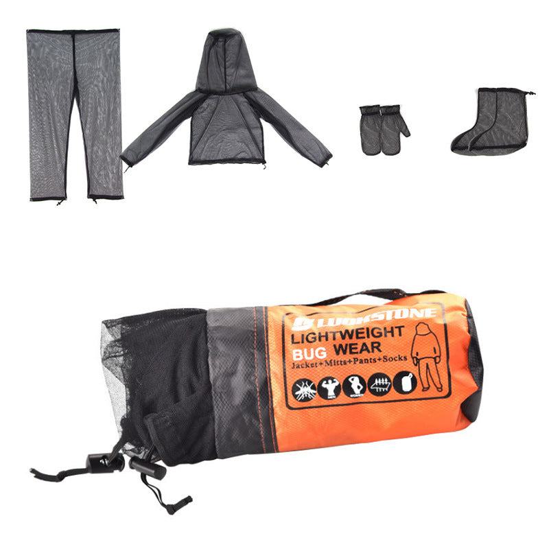 Outdoor Mountaineering Mosquito-Proof Clothing Hiking Leisure Fishing Mosquito-Proof Clothing Breathable Visual Lightweight Mesh Clothing Protective Suit
