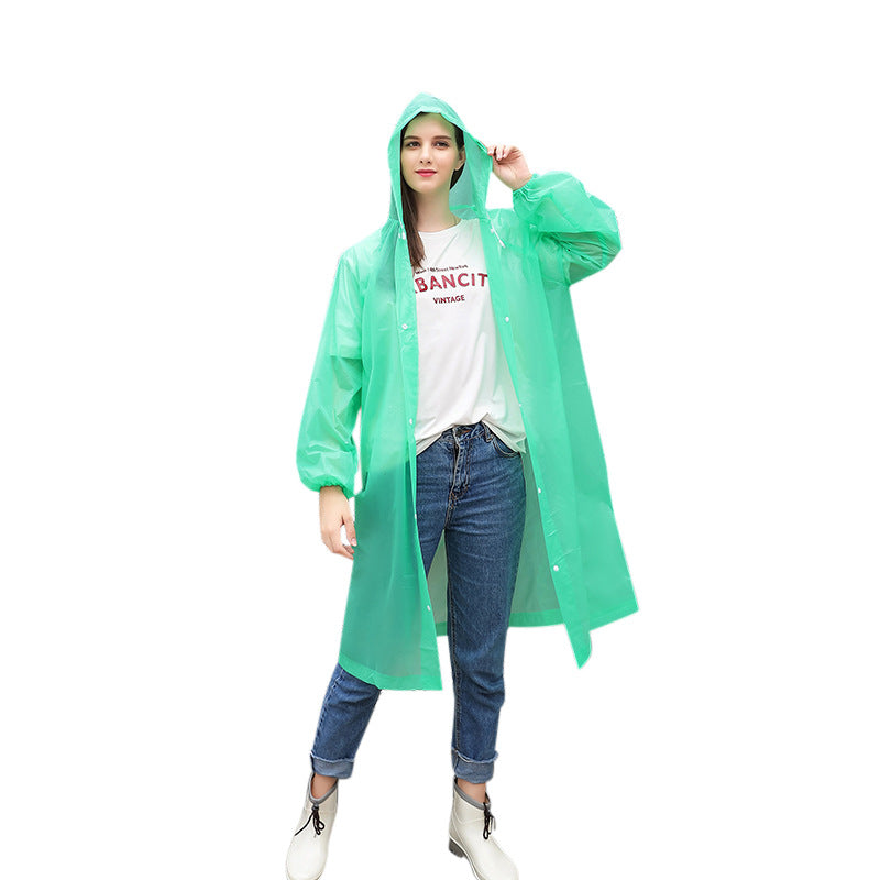 Outdoor Adult Non-Disposable Thickened Raincoat Lightweight Transparent Portable Travel Hiking Mountaineering Photography
