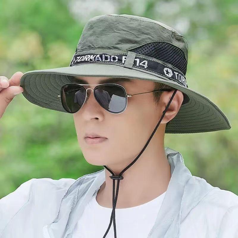 Hat Men's Sun Hat Outdoor Summer Sun Protection Travel Leisure Korean Fisherman Hat Men's Fishing Sun Hat Mountaineering