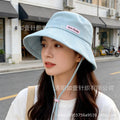 2026 New Japanese Style Fresh Striped Fisherman Hat Women's Summer Versatile Sun Hat Big Head Face-Looking Small Basin Hat