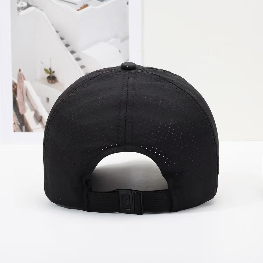 Baseball Cap Quick-Drying Punching Light Board Peaked Cap Men's and Women's White Match plus Picture All-Match plus Word Logo Movable Sun Hat