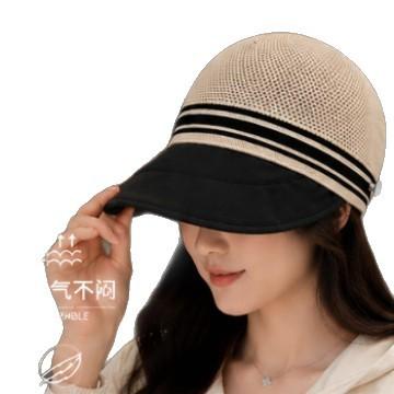 Hollow-out Breathable Fisherman Hat Women's Summer Korean-Style Outdoor Big Brim Sun Protection Hat Can Tie Ponytail Peaked Cap