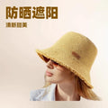Hat Women's Summer Thin Knitted Sun-Proof Fisherman Hat Sun Hat Women's Sun-Proof Fashionable Beach Hat