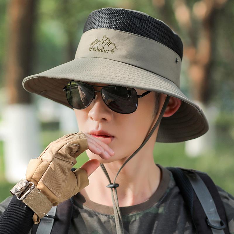 New Portable Fisherman Hat Men's Outdoor Fishing Hat Mesh Breathable Sun Hat Mountaineering Hat One-Piece Delivery
