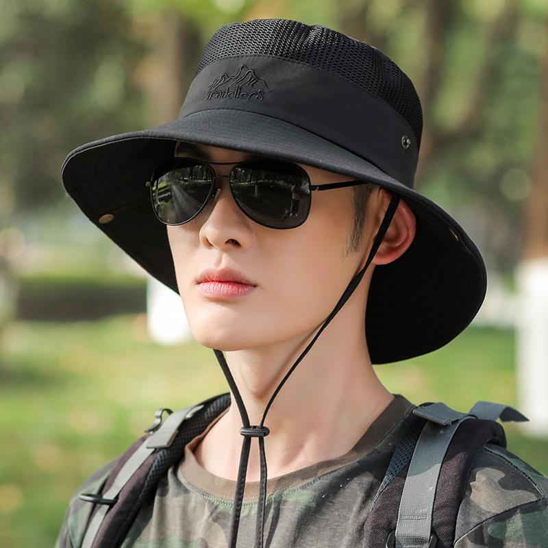 New Portable Fisherman Hat Men's Outdoor Fishing Hat Mesh Breathable Sun Hat Mountaineering Hat One-Piece Delivery