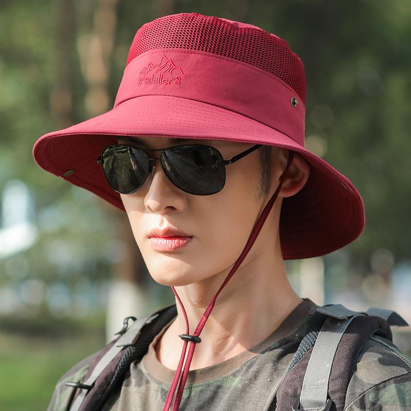 New Portable Fisherman Hat Men's Outdoor Fishing Hat Mesh Breathable Sun Hat Mountaineering Hat One-Piece Delivery
