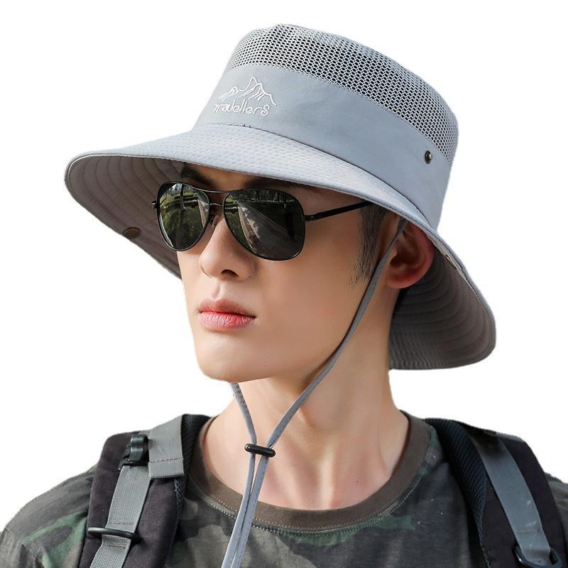 New Portable Fisherman Hat Men's Outdoor Fishing Hat Mesh Breathable Sun Hat Mountaineering Hat One-Piece Delivery