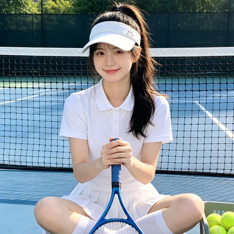 Cute Kitten Empty Top Hat Women's Summer Breathable High Ponytail Outdoor Sports Sun Protection Ice Silk Hat