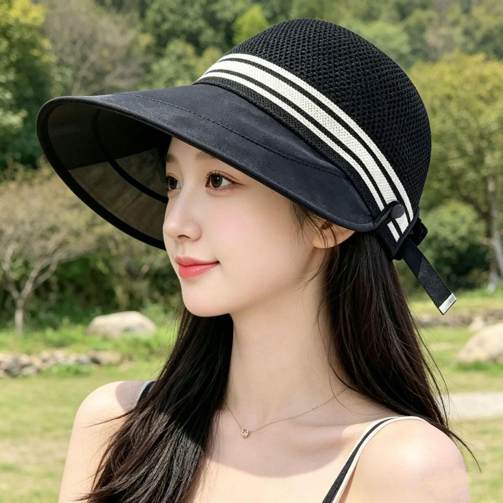 New Women's Hat Summer Sun Protection Big Brim Empty Top Beach Cover Face Fisherman Hat UV Sun Hat Sun Hat
