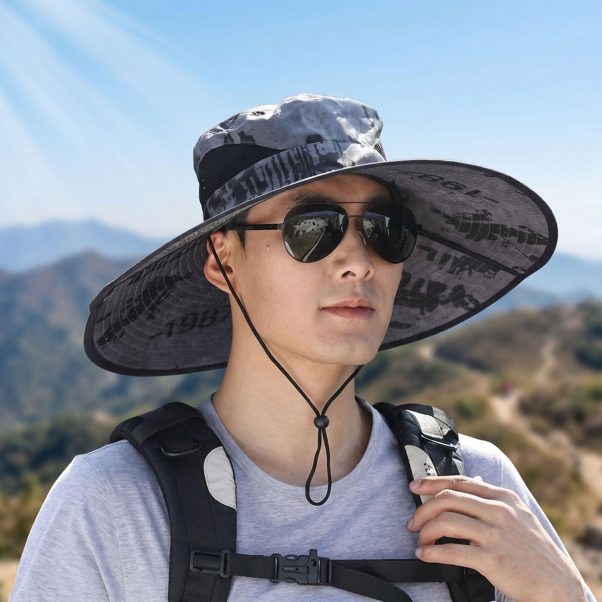 Summer New 15cm Big Brim Hat Men's Outdoor Sun Protection Hat Sun Hat Fishing Hat Mountaineering Fisherman