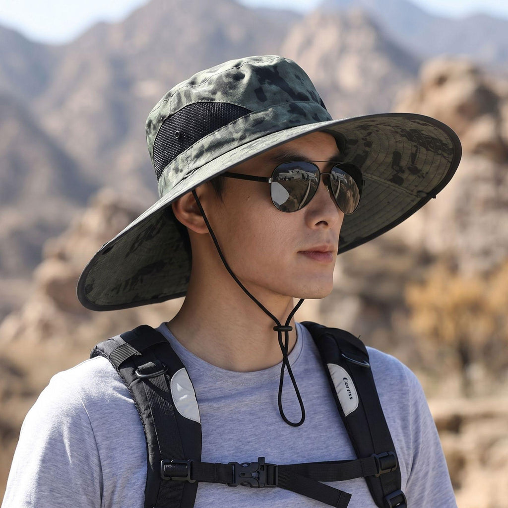 Summer New 15cm Big Brim Hat Men's Outdoor Sun Protection Hat Sun Hat Fishing Hat Mountaineering Fisherman
