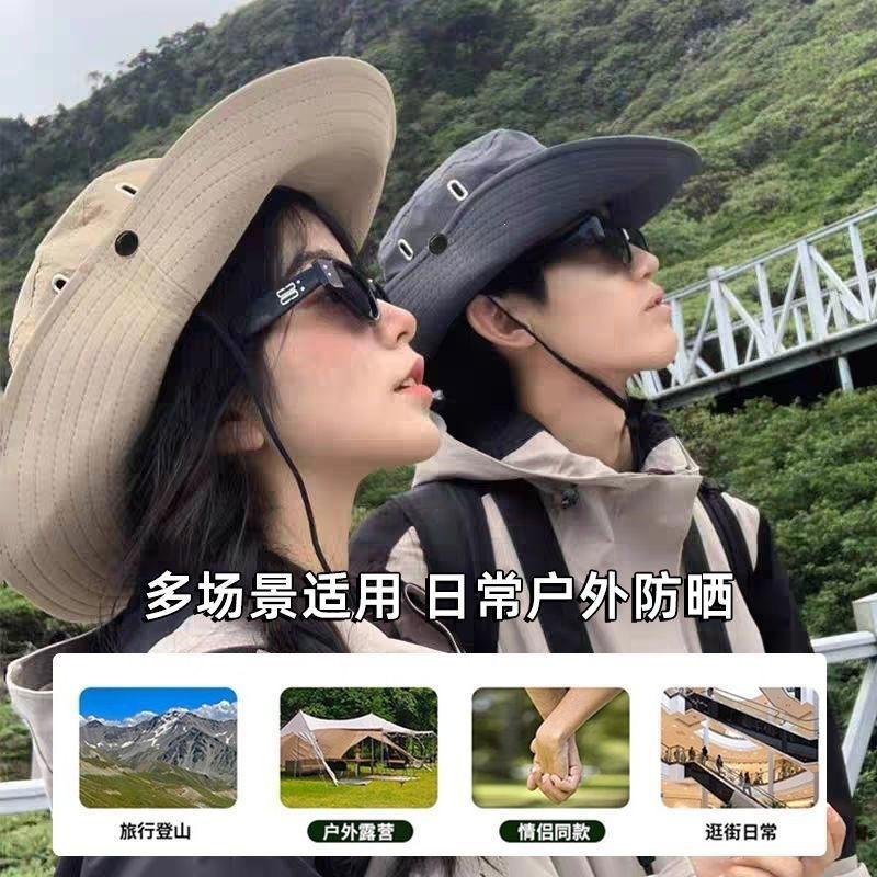 Mountaineering Hat Western Cowboy Hat Fisherman Hat Female Sun Protection Outdoor 2024 New Summer Sun Protection Hat Male Windproof Travel