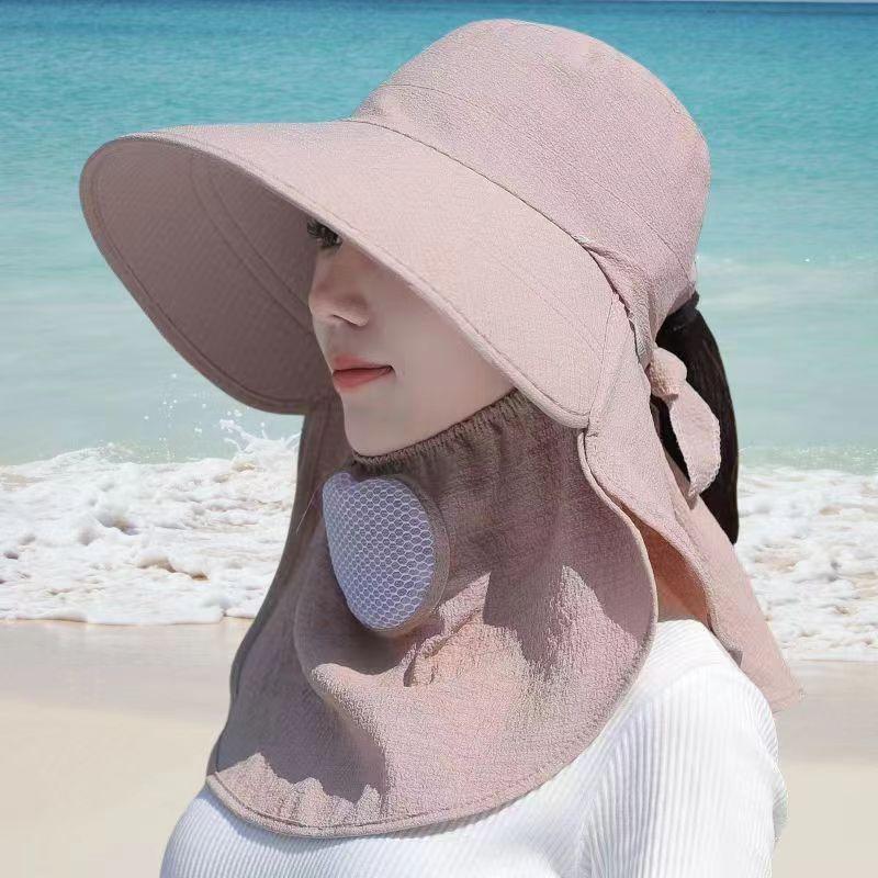 Summer Dry Farm Work Sun Hat Seersucker Shawl Hat Sun Hat Female Cycling Big Brim Outdoor Tea Picking Hat
