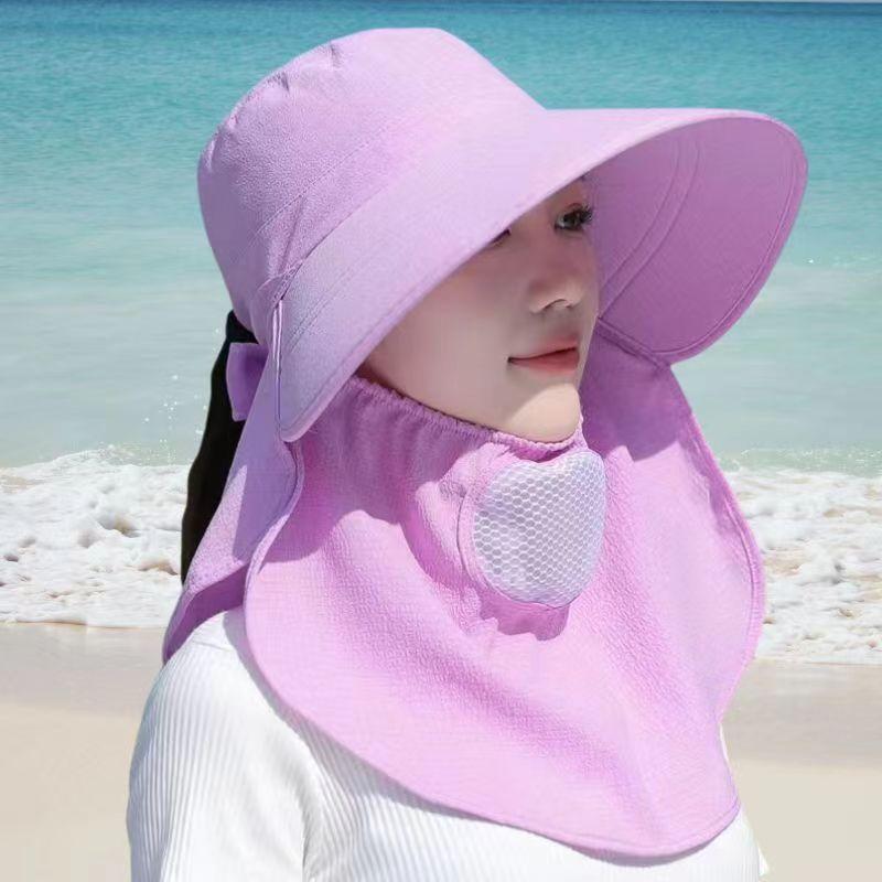 Summer Dry Farm Work Sun Hat Seersucker Shawl Hat Sun Hat Female Cycling Big Brim Outdoor Tea Picking Hat