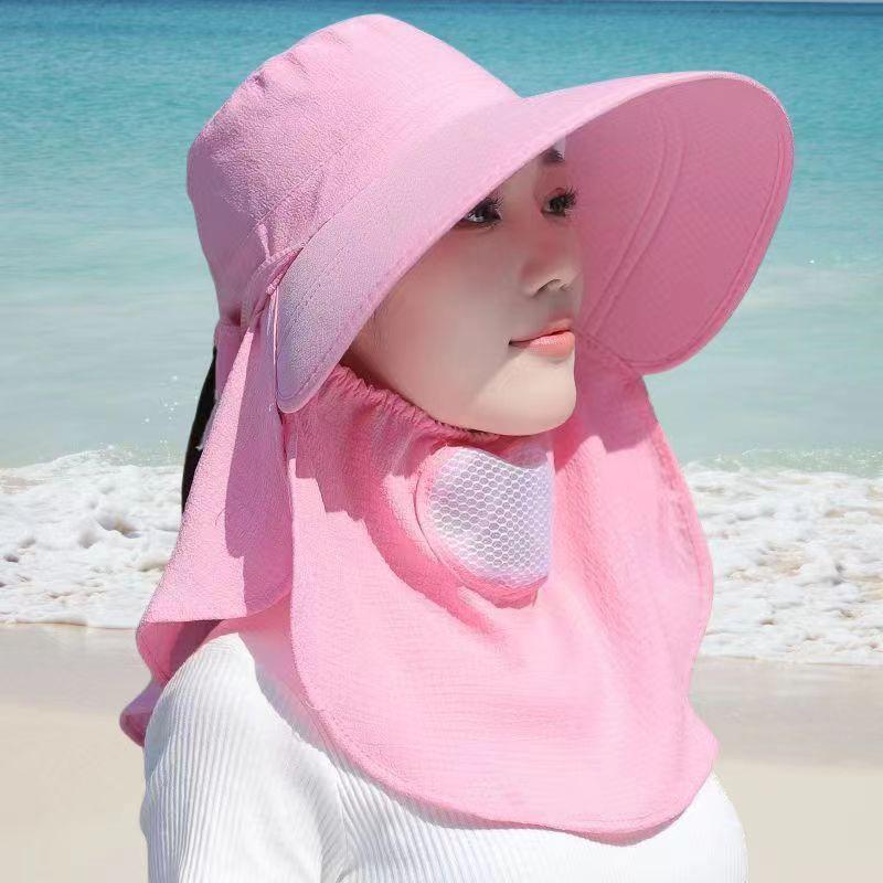 Summer Dry Farm Work Sun Hat Seersucker Shawl Hat Sun Hat Female Cycling Big Brim Outdoor Tea Picking Hat
