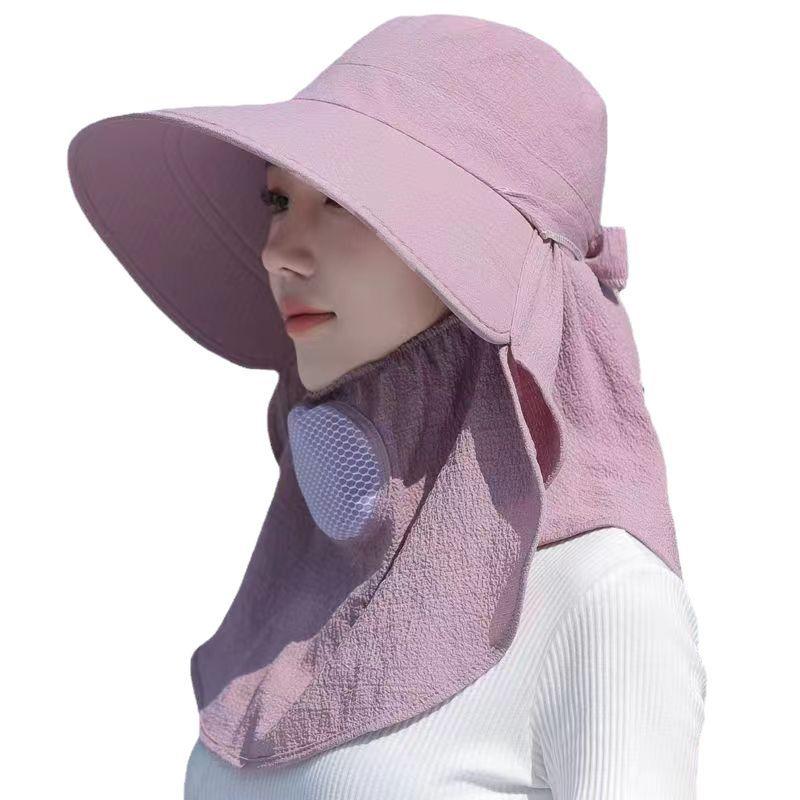 Summer Dry Farm Work Sun Hat Seersucker Shawl Hat Sun Hat Female Cycling Big Brim Outdoor Tea Picking Hat
