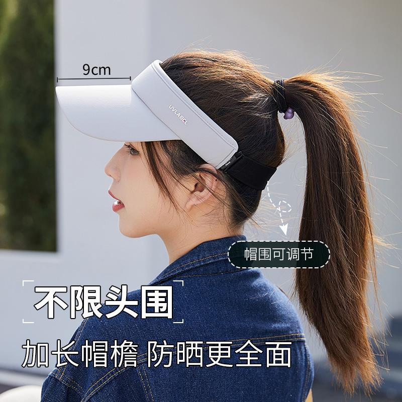 No Top Hat Women's Sun-Proof Cycling Sun Hat Cool Running Duck Tongue Empty Top Hat Men's Big Brim