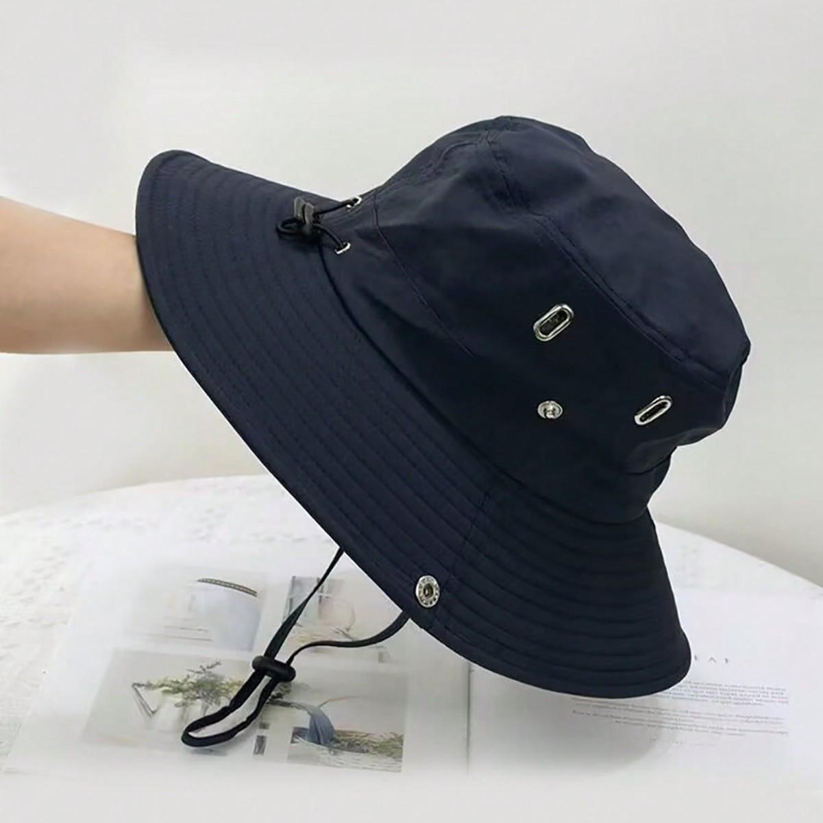 Spring and Summer Outdoor Light Board Deep Top Sun Hat Quick-Drying Fisherman Hat Custom Flat Top Monochrome All-Match Beach Sun Hat