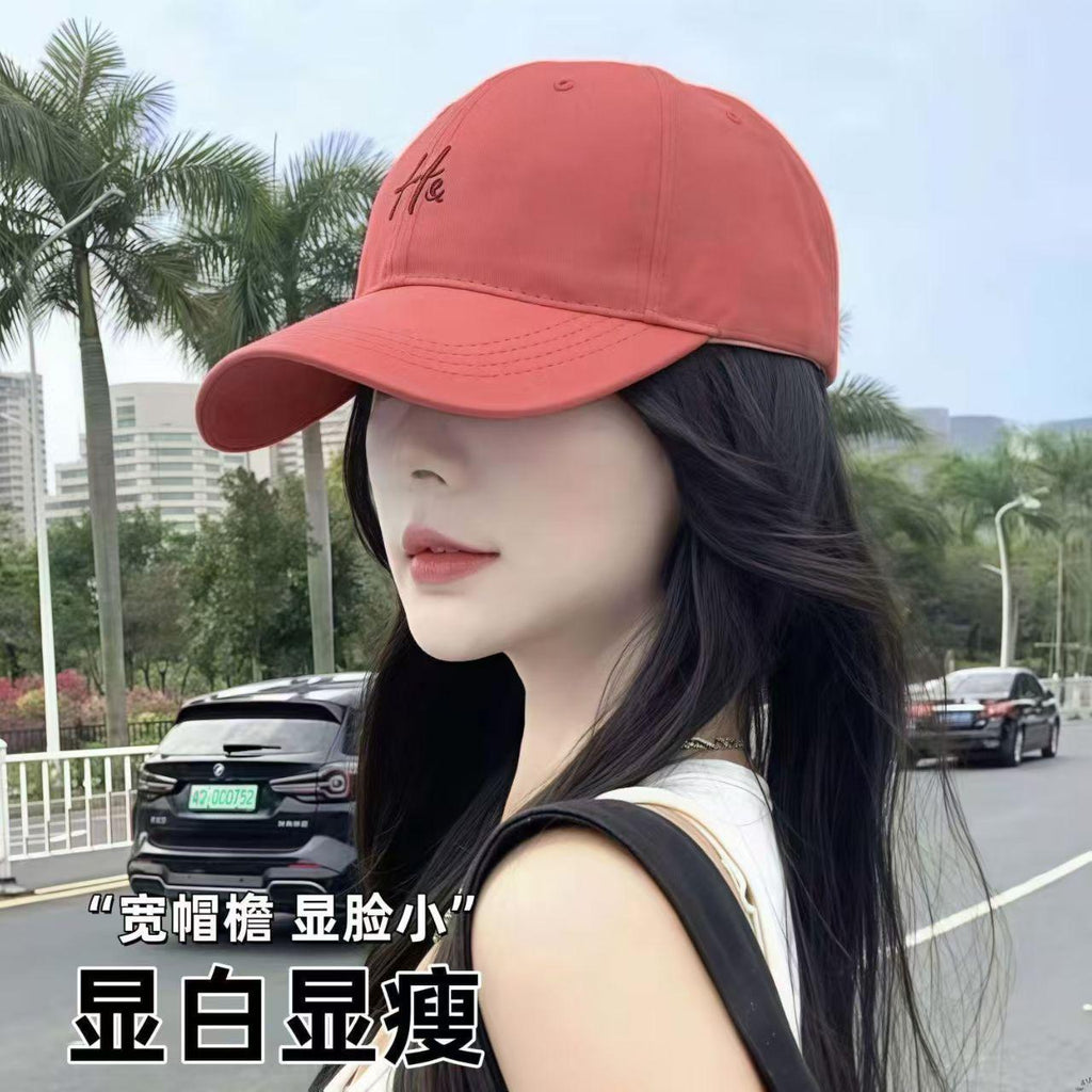 Good Style! Raspberry Pink 2025 New Big Head Circumference Face-Looking Small H Letter Baseball Cap Men's and Women's Peaked Sun Protection Hat