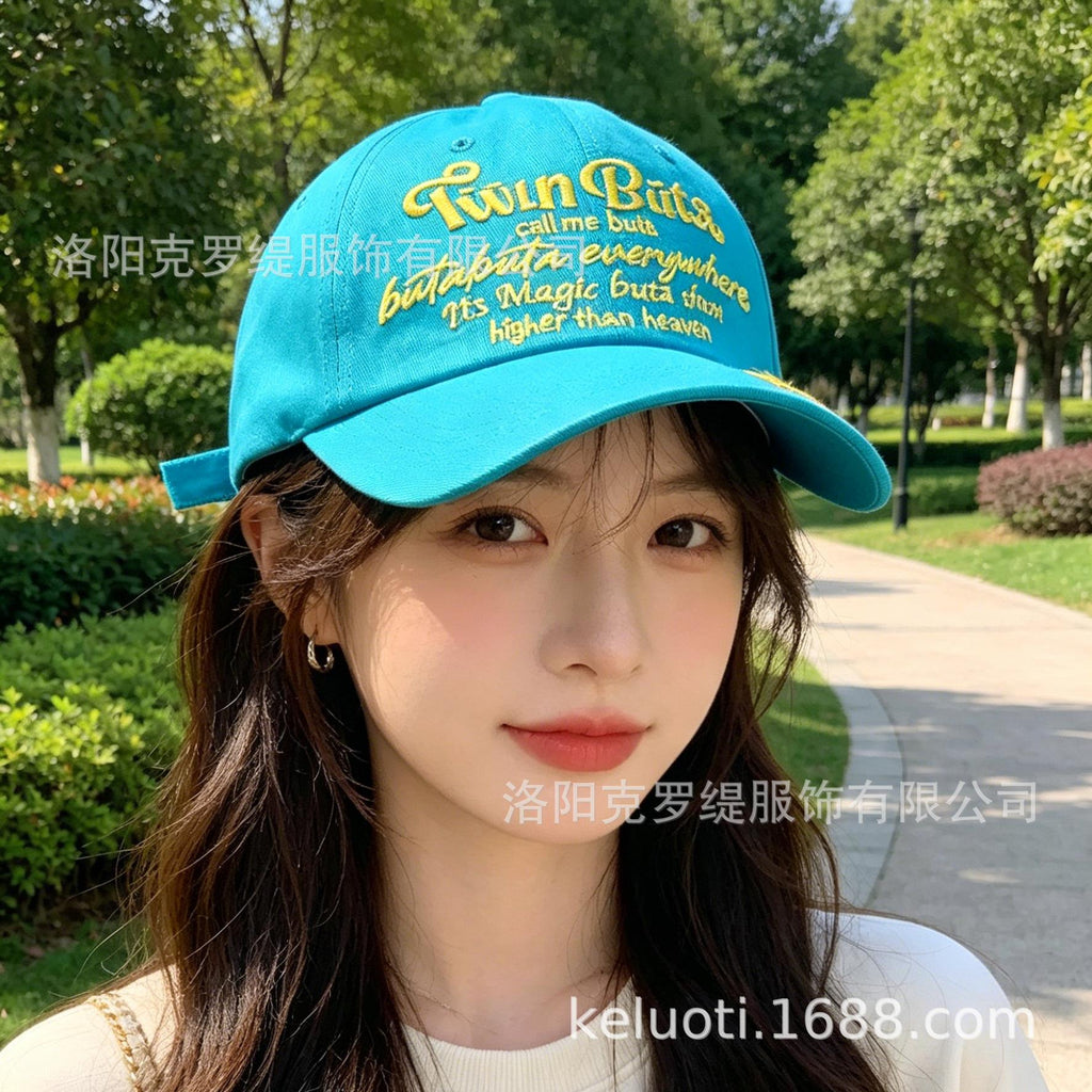 Spring and Summer New Letter Embroidered Baseball Cap Men's and Women's Outdoor Casual Versatile Face-Looking Small Retro Simple Peaked Cap