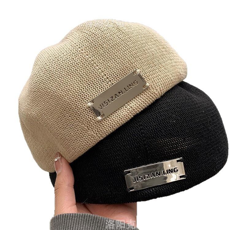 New Breathable Forward Hat Women's Spring and Summer Face-Looking Small Anti-Wear Beret Big Head Circumference Metal Standard Peaked Cap Fashion Wholesale