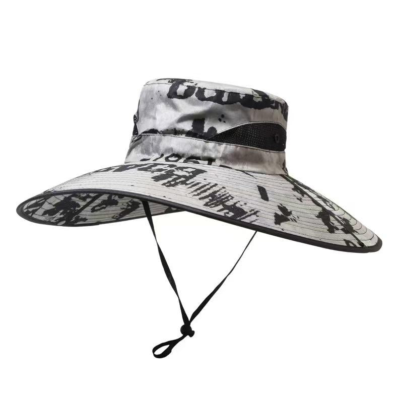 Sun Hat Summer Men's Outdoor Travel Sun Hat 15cm Big Brim Sun Hat Fishing Hat Mountaineering Fisherman Hat