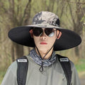 Sun Hat Summer Men's Outdoor Travel Sun Hat 15cm Big Brim Sun Hat Fishing Hat Mountaineering Fisherman Hat