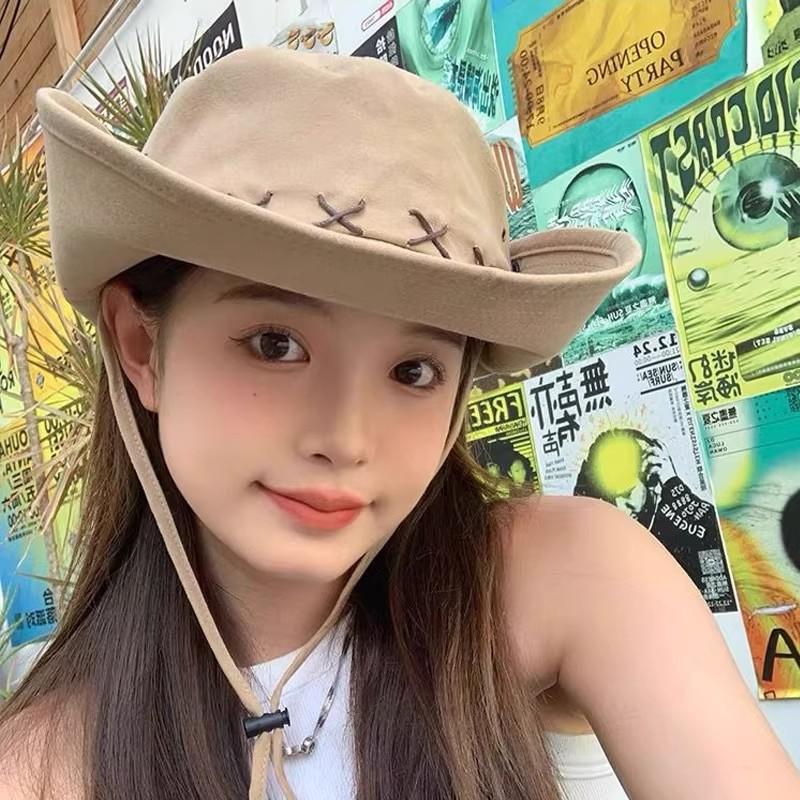 Travel Mountaineering Hat Female Summer Outdoor Sun Hat Sun Protection UV Protection Western Cowboy Hat Male Cross-Border Wholesale