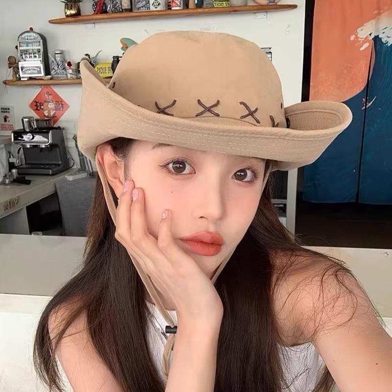 Travel Mountaineering Hat Female Summer Outdoor Sun Hat Sun Protection UV Protection Western Cowboy Hat Male Cross-Border Wholesale