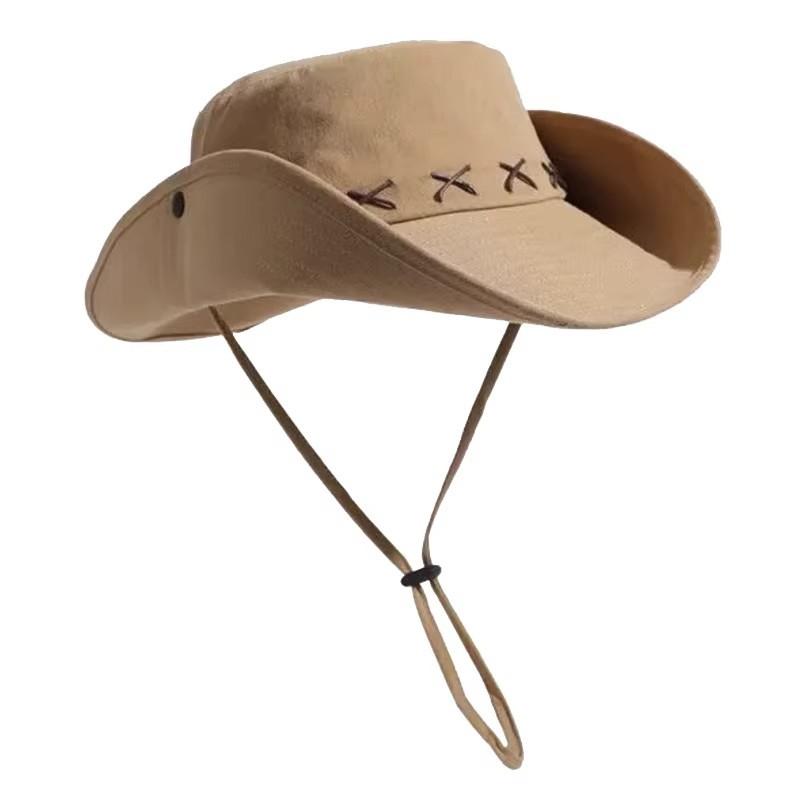 Travel Mountaineering Hat Female Summer Outdoor Sun Hat Sun Protection UV Protection Western Cowboy Hat Male Cross-Border Wholesale