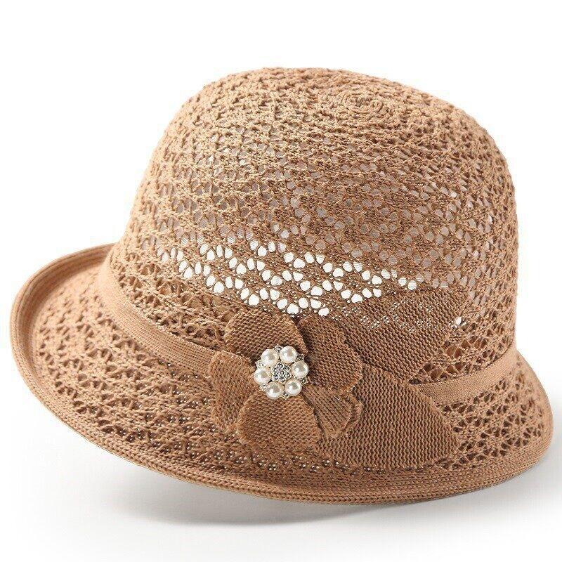 Korean Style Breathable Basin Hat Sun Protection Small Bowler Hat Versatile Knitted Fisherman Hat Women's Spring and Summer Sun Sun Shade Hat
