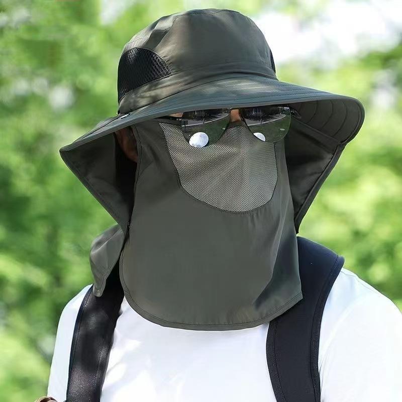 Outdoor Mosquito Hat Men's Fishing Hat Cover Face Sun Protection Breathable Mesh Mask Night Fishing Insect Proof Bee Bee Keeping Hat