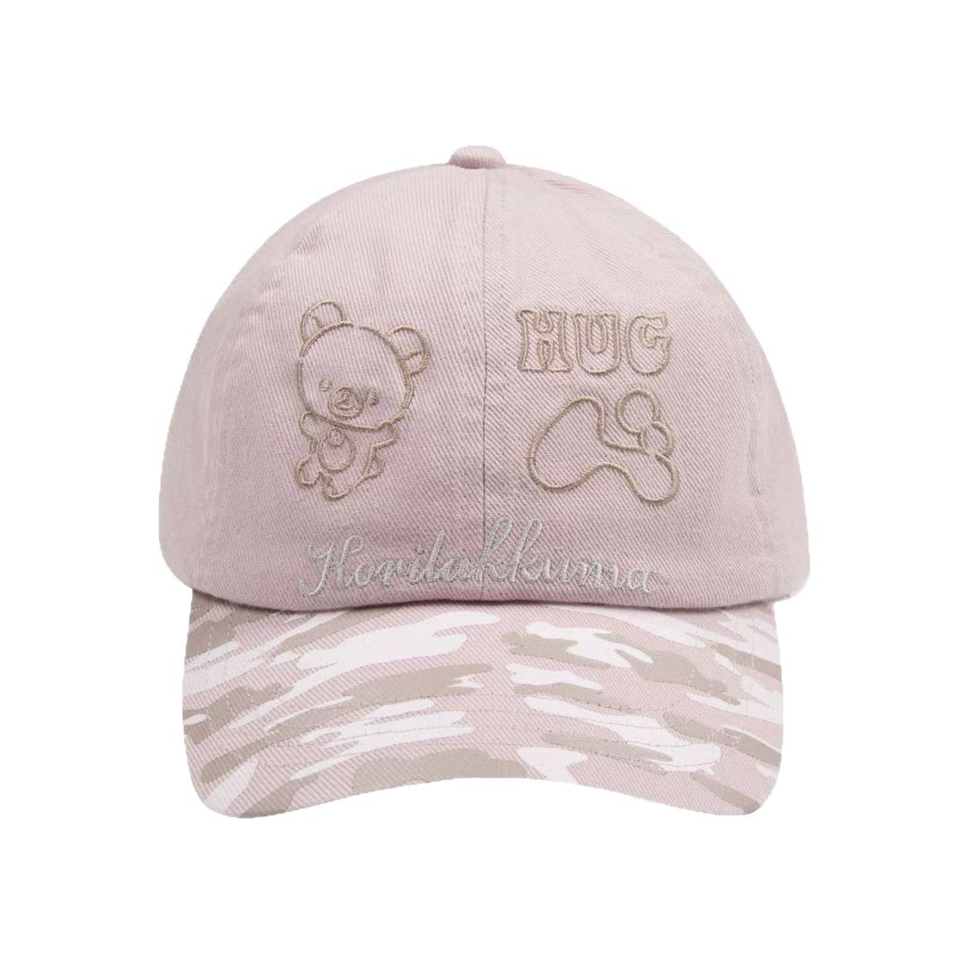 Spring, Summer and Autumn Bear Embroidered Sun-Proof Sun-Proof All-Match Face-Looking Small Baseball Cap Trendy Niche Polka Dot Peaked Cap for Children