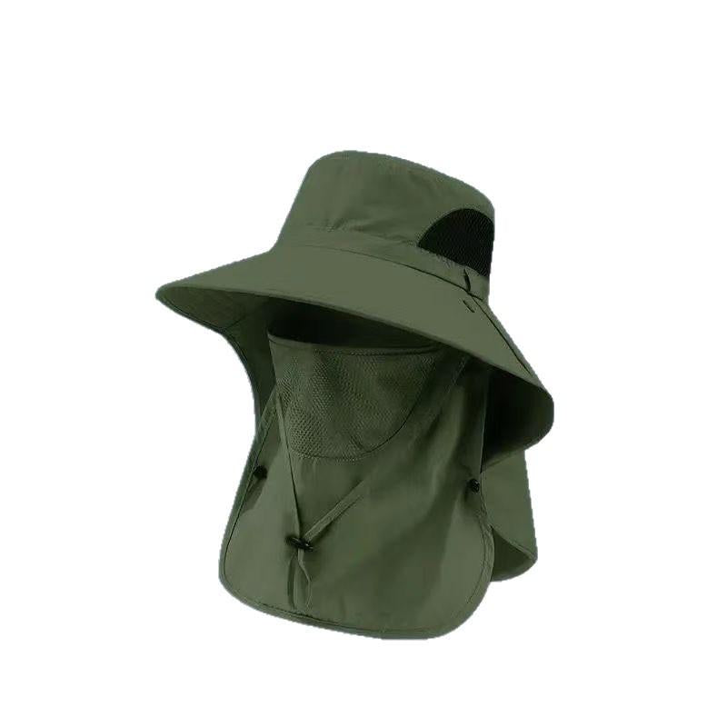 Outdoor Mountaineering Sun Protection Shawl Hat Men's Full Face Protective Breathable UV Protection Big Brim Sun Protection Fishing Hat