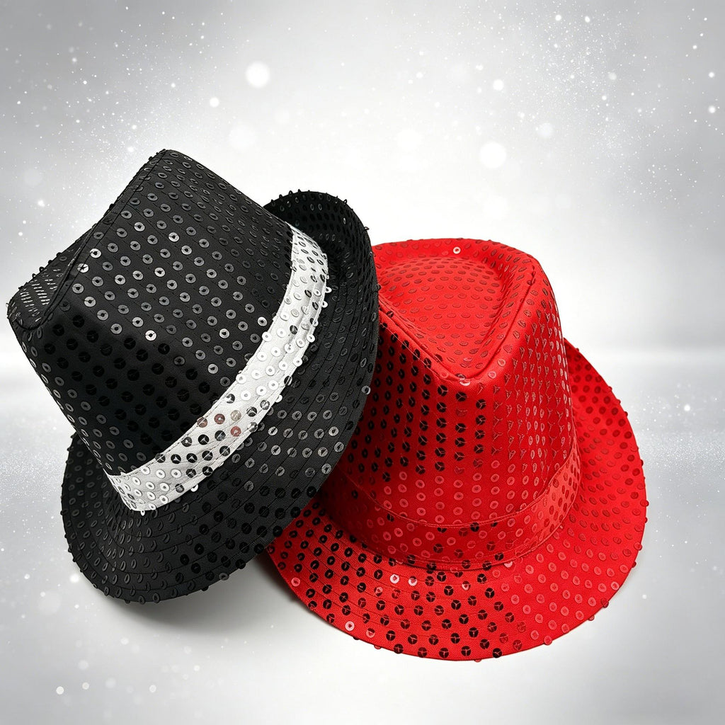 Sequin Hat Children's Jazz Hat Performance Stage Dance Children's Day Hat Adult Black Sequin Hat