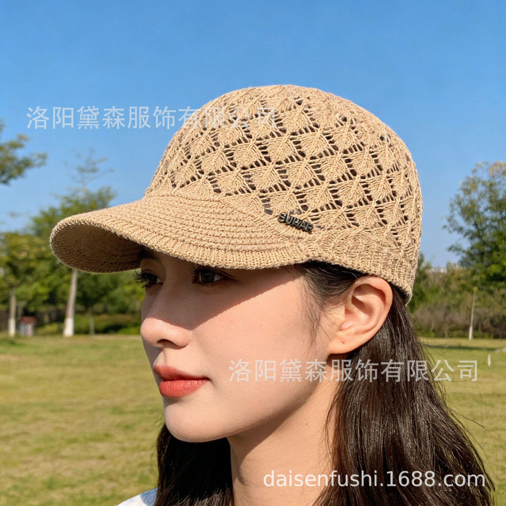Summer New Hollow Sun-Proof Baseball Cap Equestrian Hat for Middle-Aged and Elderly Women Fashionable All-Match Breathable Sun-Proof Sun Hat
