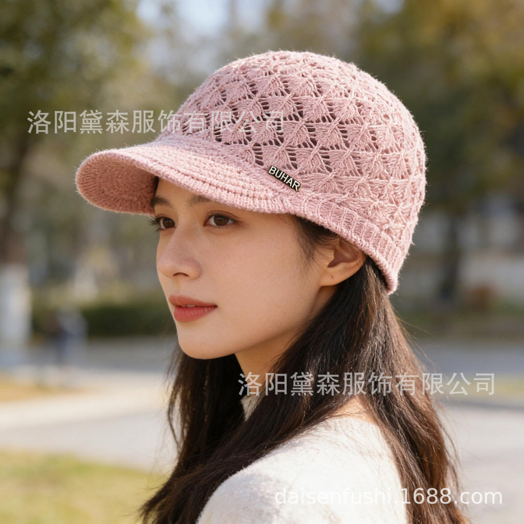 Summer New Hollow Sun-Proof Baseball Cap Equestrian Hat for Middle-Aged and Elderly Women Fashionable All-Match Breathable Sun-Proof Sun Hat