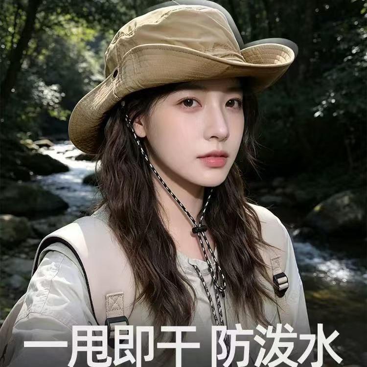 Waterproof Fisherman Hat Storage Bag Basin Hat Summer Thin Quick-Drying Outdoor Mountaineering Hat Men's Sun Hat Female