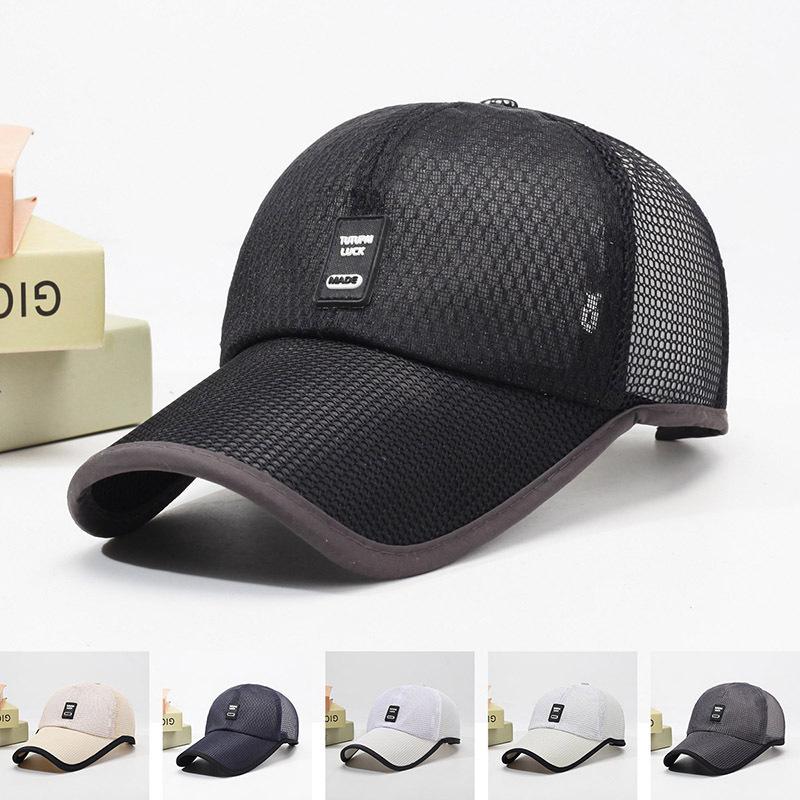 New Summer Baseball Cap Men's and Women's Sun Protection Mesh Breathable Peaked Cap Outdoor Running Riding Tram Sun Hat