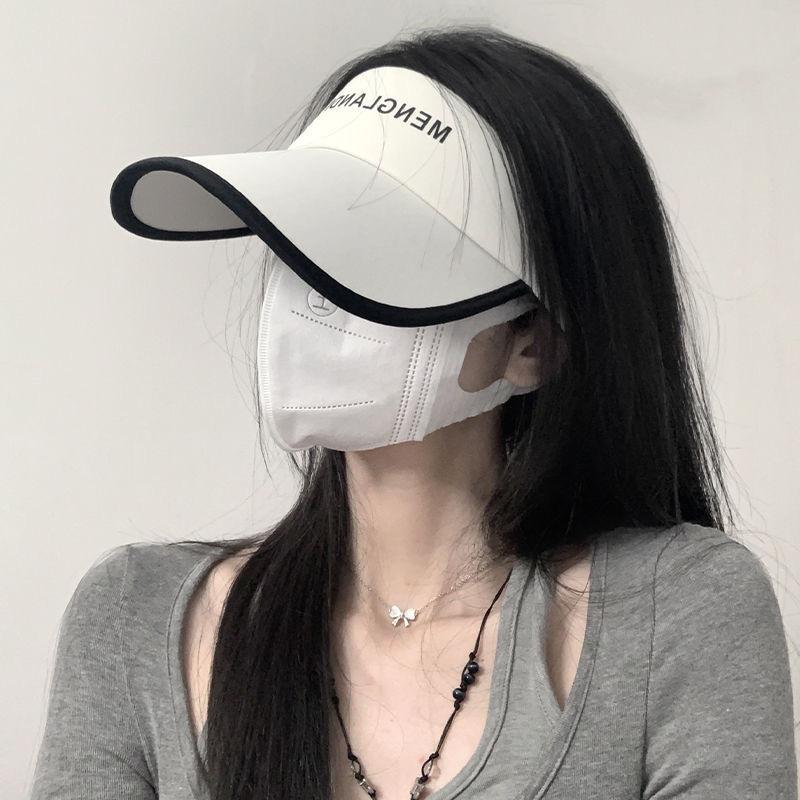 Women's Sun Hat New Summer UV Protection Top Ice Silk Sun Hat Outdoor Sports Peaked Hollow Top Sun Hat