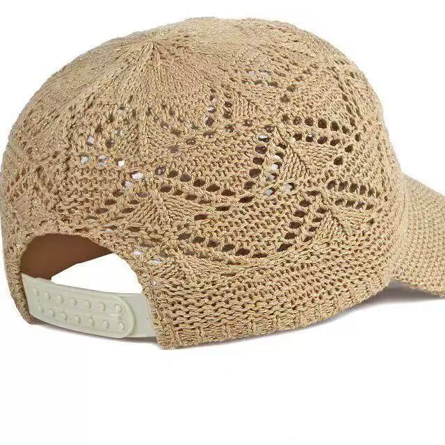 Summer Mother's Hat Sun Hat New Knitted Peaked Cap Women's Hollow Mesh Lightweight Breathable Baseball Cap Outdoor