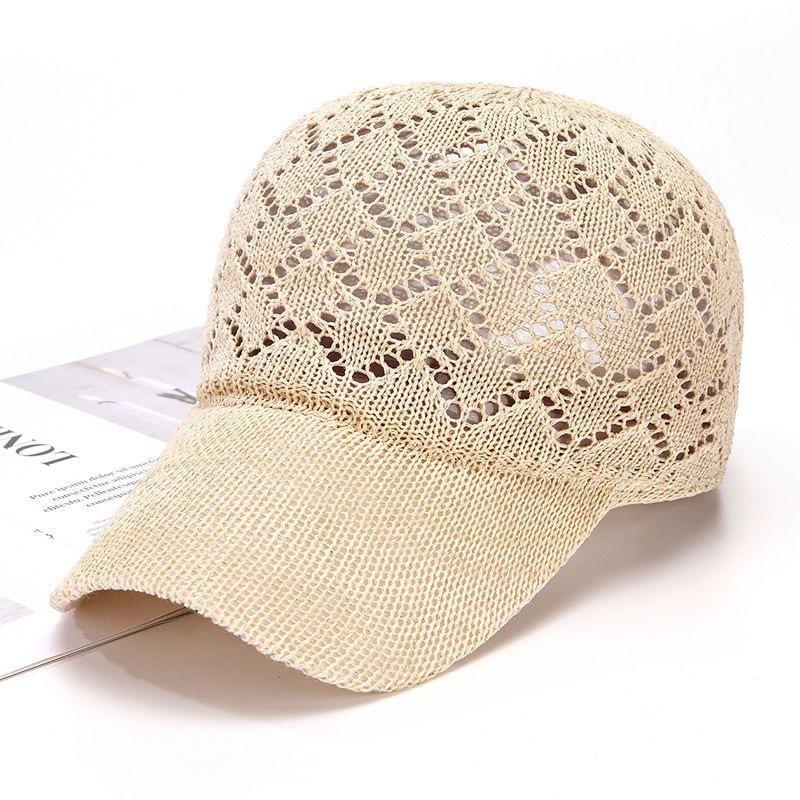 Summer Mother's Hat Sun Hat New Knitted Peaked Cap Women's Hollow Mesh Lightweight Breathable Baseball Cap Outdoor