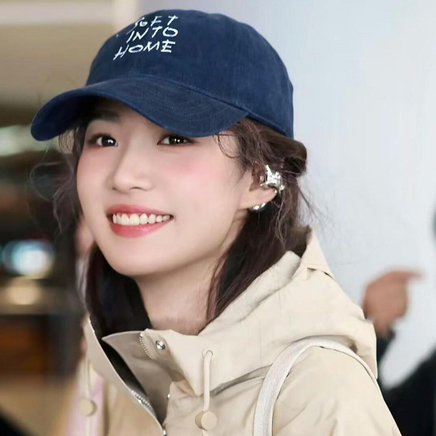 Lu X Xiaoming Star Same Style Three-Dimensional Letter Embroidery Baseball Cap Sun Hat Sun Protection Cap Peaked Cap for Men and Women All-Matching