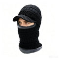 Spot Knitted Hat Autumn and Winter Men's Outdoor Warm Face-Covering Woolen Hat Women's Cycling Scarf Integrated Fleece-Lined Pullover Hat