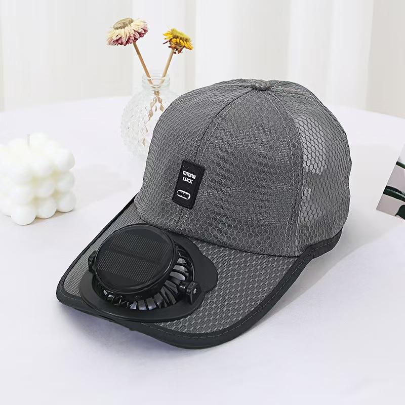 Summer New Hat Fan Cap Sun Protection Cap Breathable Mesh Cap Solar Charging Mountaineering Fashion Sun Protection Baseball Cap
