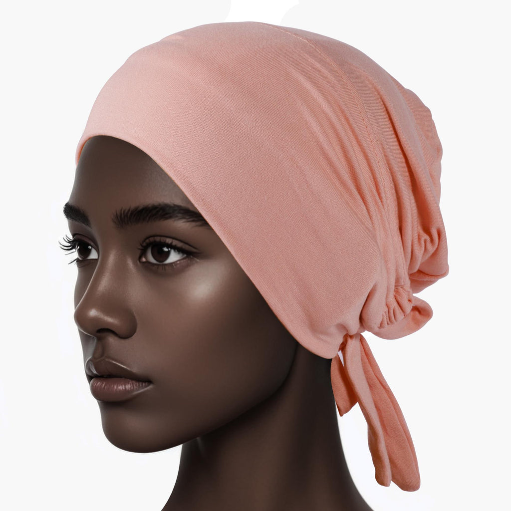High Quality Elastic Elastic Mercerized Cotton Lace-up Base Cap Solid Color Adjustable Breathable Headscarf Cap Toe Cap