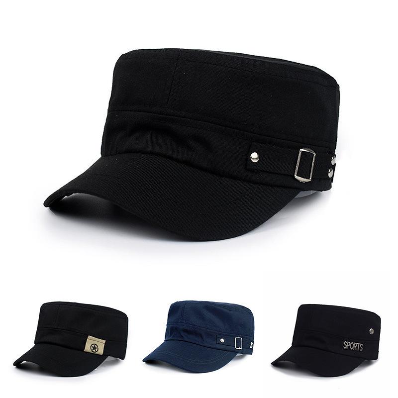 Outdoor Solid Color Peaked Cap Middle-Aged and Elderly Flat Hat Men's Casual Sun Hat Sun Protection Spring Short Brim Baseball Cap Cross-Border