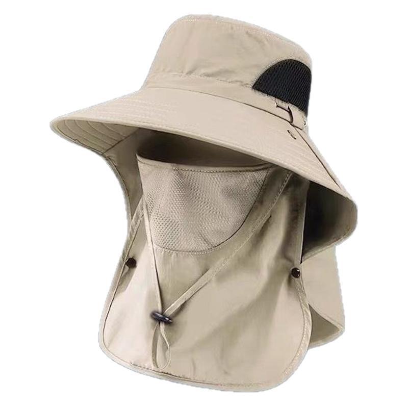 Fisherman Hat Summer Sun Protection Sun Hat Men's Outdoor Mountaineering Hat Fishing Face Cover Neck Protection Integrated Hat Big Brim Sun Hat